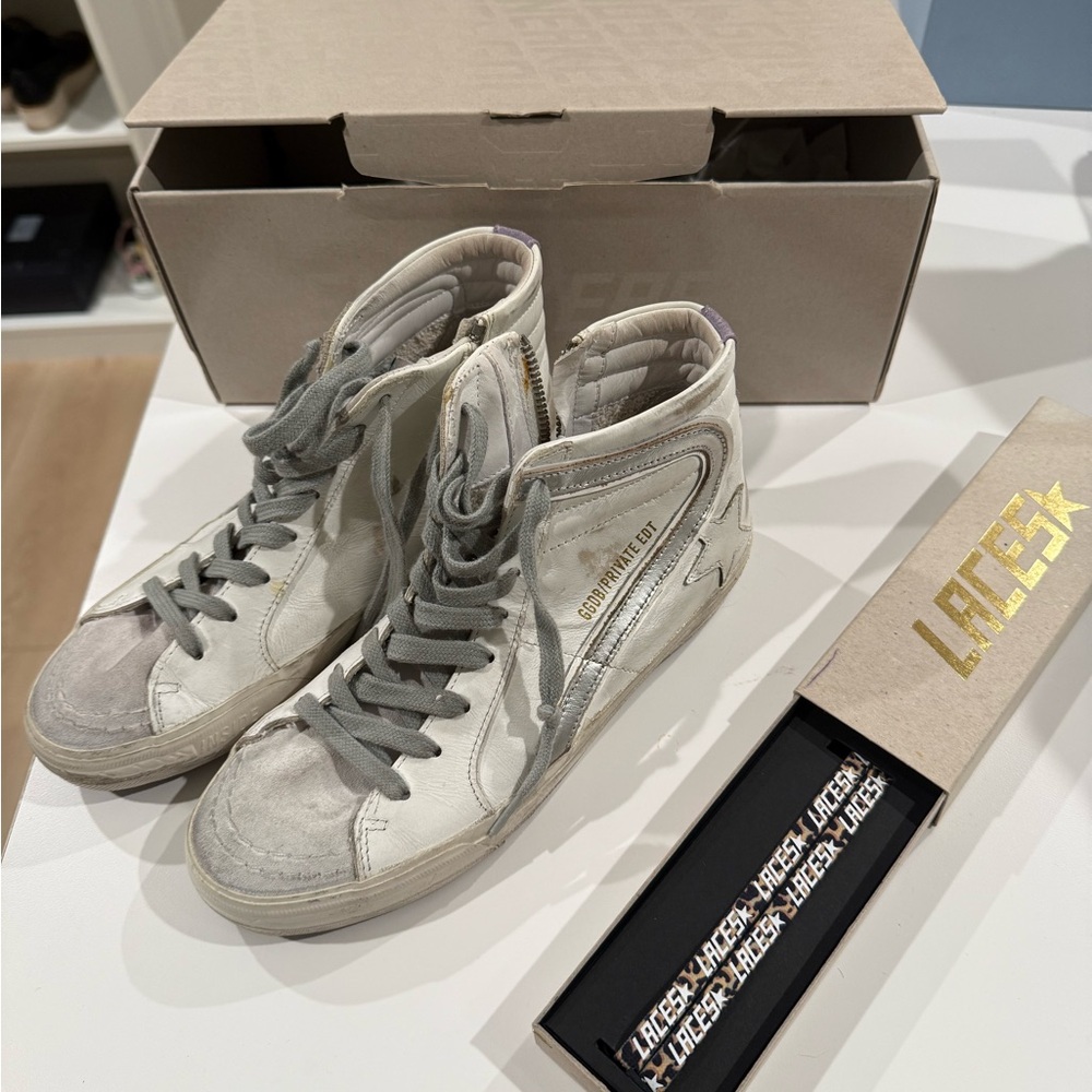 Golden goose limited edition White and Gray High-Top Sneakers